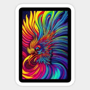 Psychedelic Pop art - ROOSTER Sticker